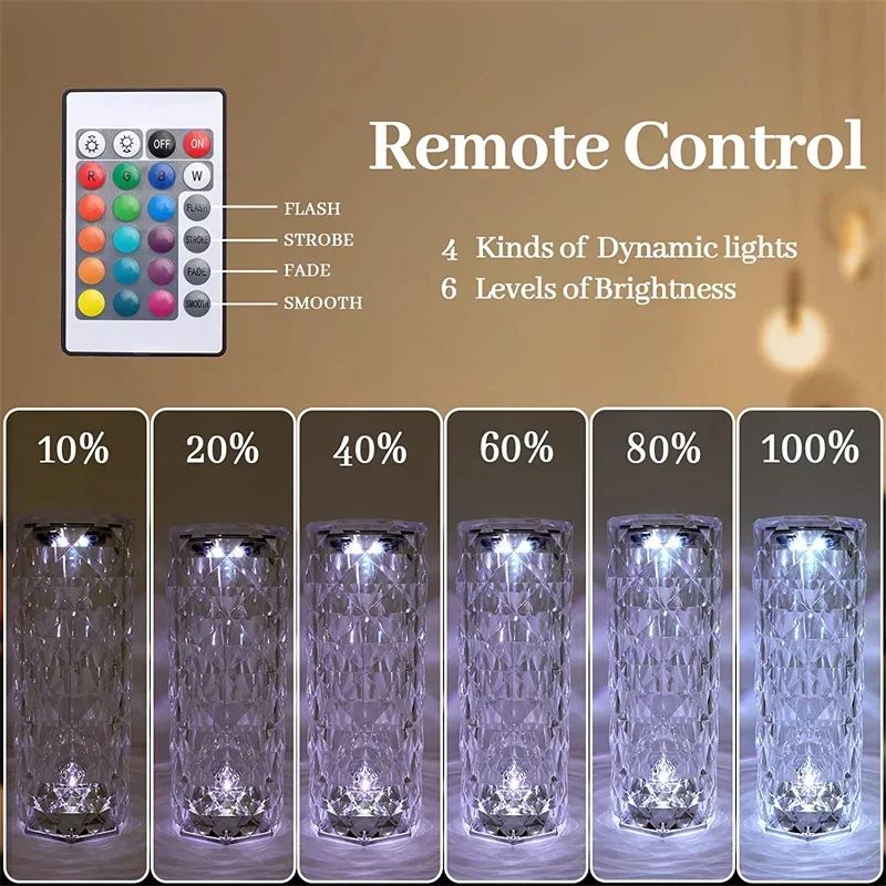 16 Color Daimond Crystal Lamp With Remote