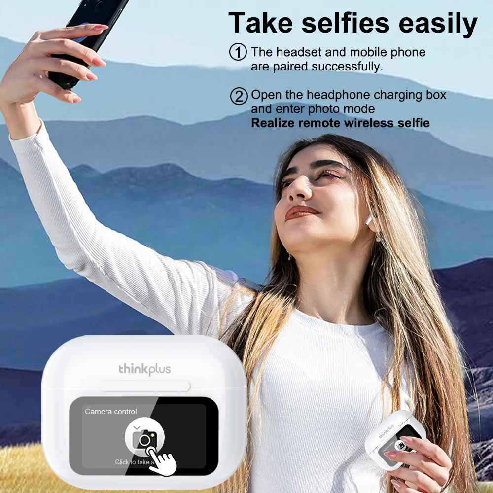 Original Thinkplus Wireless Bluetooth Earphones ANC Noise Reduction Earbuds HD Mic Call Gamer Headsets LED Touch Screen Control