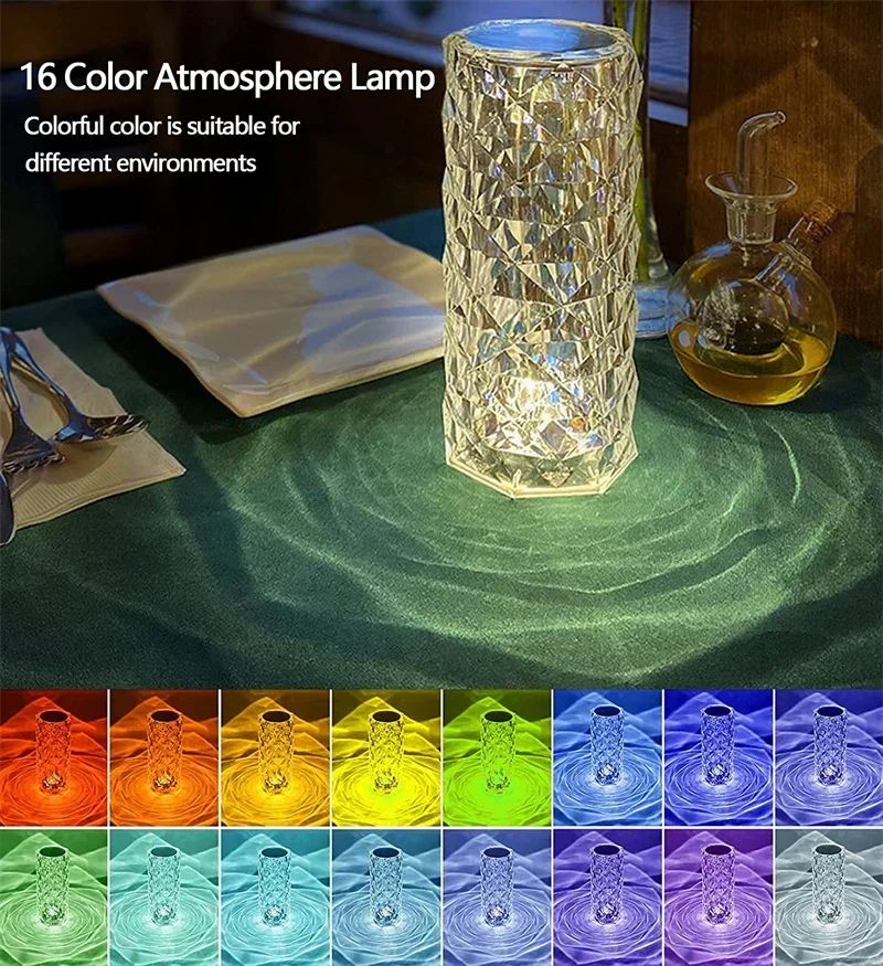 16 Color Daimond Crystal Lamp With Remote