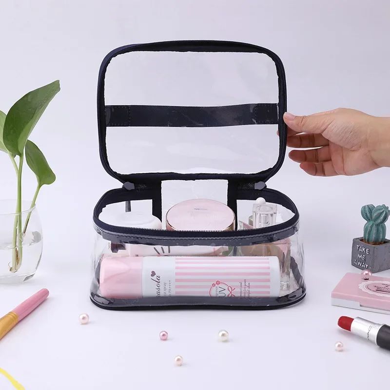 Transparent Large Capacity PVC Makeup Bag Waterproof Travel Toiletry Storage Bag Bathroom Supplies Organizer Cosmetic Bag