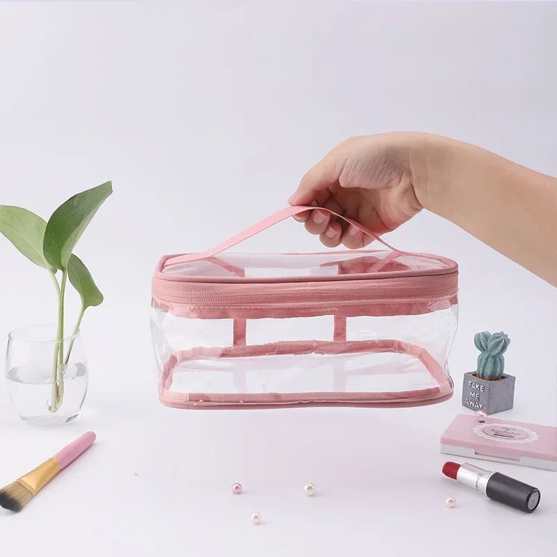 Transparent Large Capacity PVC Makeup Bag Waterproof Travel Toiletry Storage Bag Bathroom Supplies Organizer Cosmetic Bag