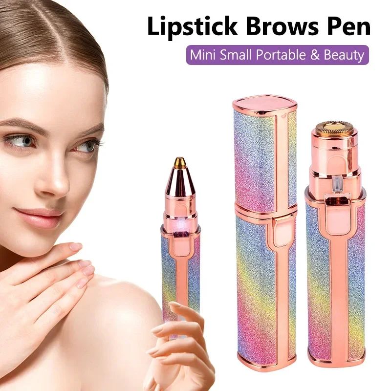 Electric Eyebrow Trimmer for Women 2 In1 Rechargeable Facial Hair Removal and Eyebrow Shaver Painless Face Razor Body Epilator