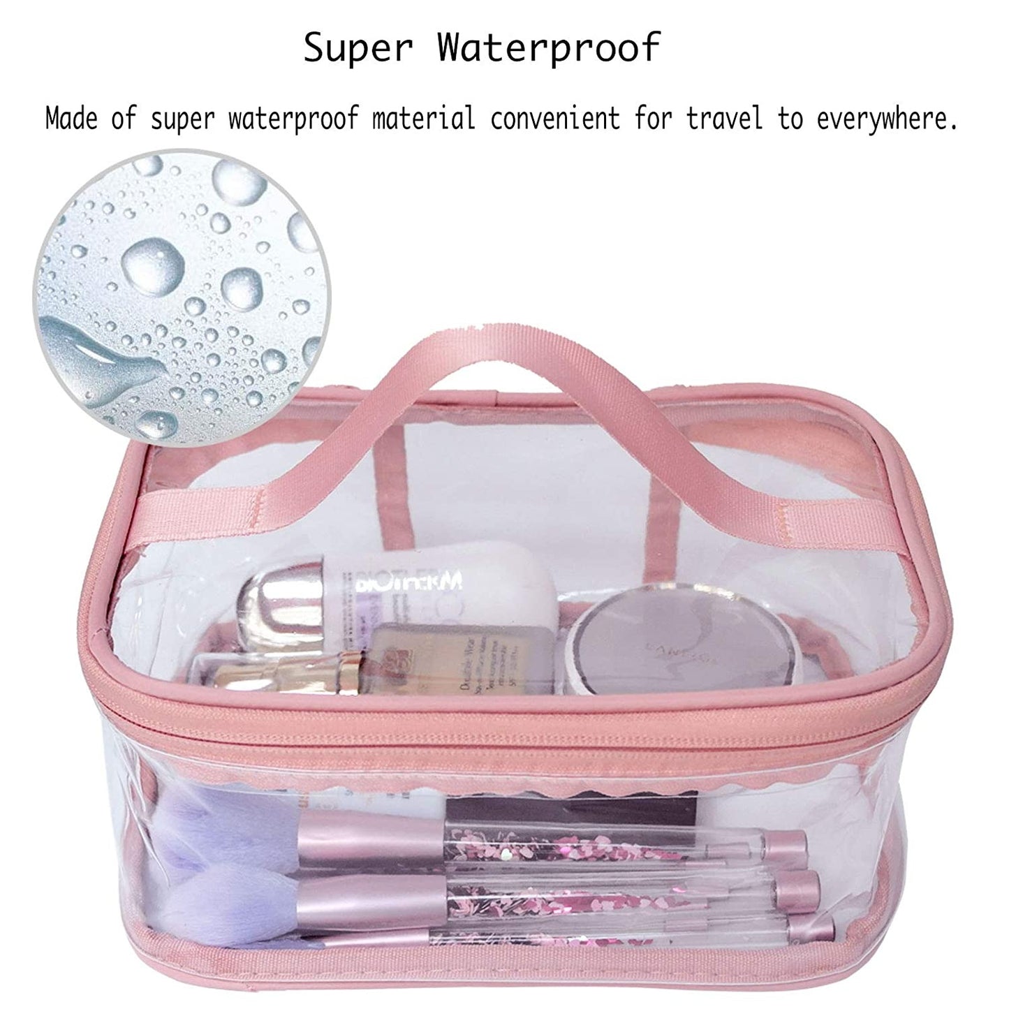 Transparent Large Capacity PVC Makeup Bag Waterproof Travel Toiletry Storage Bag Bathroom Supplies Organizer Cosmetic Bag