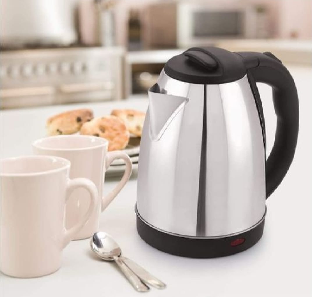 2.0L stainless steel electric kettle Silver gray Base Separation Desion Rust-resistant Durable for Home Office During Travel